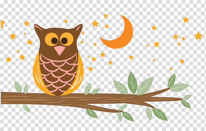 owl bird branch bird of prey leaf, Cartoon, Eastern Screech Owl, Plant transparent background PNG clipart