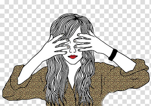 Monitas Lindas, woman covering her eyes illustration transparent background PNG clipart