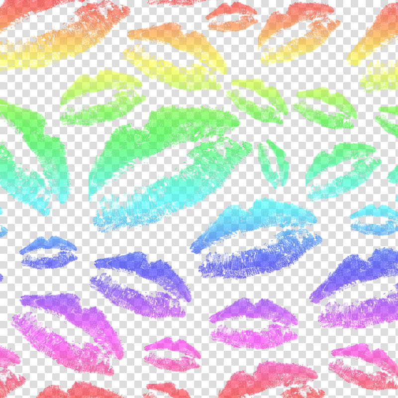 Rainbow Lips, rainbow color lip kisses transparent background PNG clipart