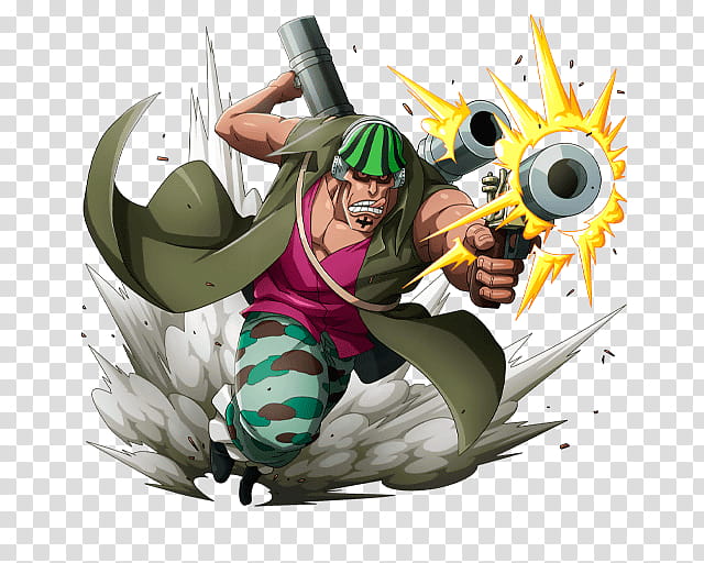 Curiel th Commander of WhiteBeard Pirates, anime character holding pistol illustration transparent background PNG clipart