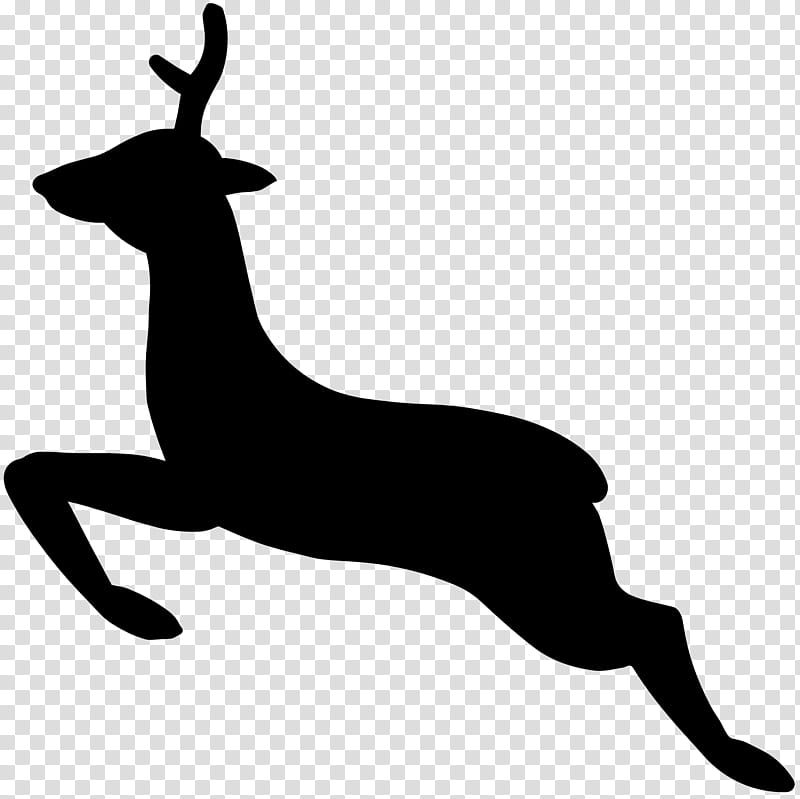 Santa Claus, Reindeer, Rudolph, Whitetailed Deer, Moose, Silhouette, Antelope, Chamois transparent background PNG clipart
