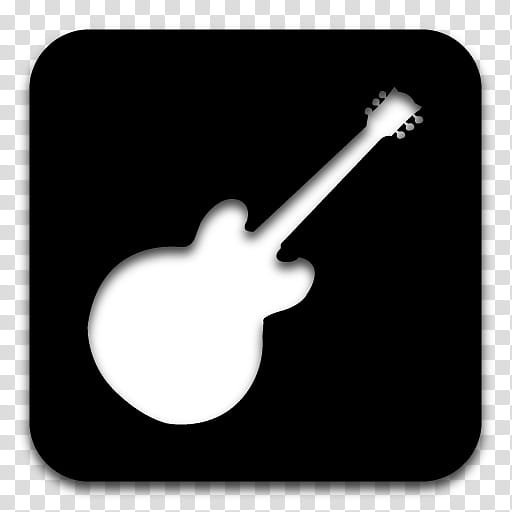 Black n White, guitar icon transparent background PNG clipart
