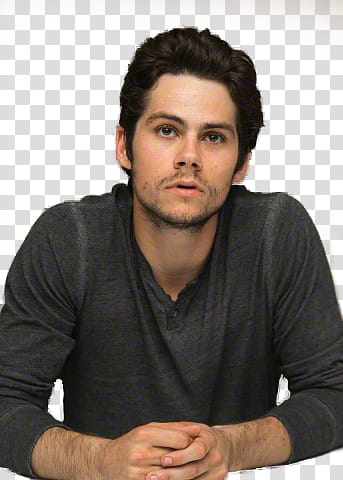 Dylan O Brien, man wearing gray Henley shirt transparent background PNG clipart