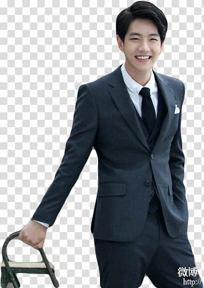 Baekhyun EXO Musical, man in black suit smiling transparent background PNG clipart