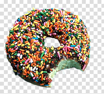 Donuts S, doughnut with sprinkles transparent background PNG clipart
