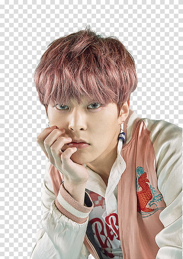 EXO Lucky One P, person resting his chin on hand transparent background PNG clipart