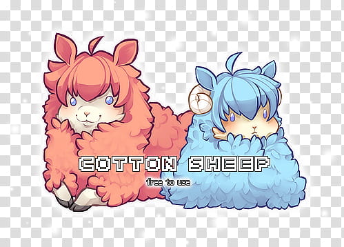 Cotton Sheep   Free to Use, two red and blue sheeps art transparent background PNG clipart