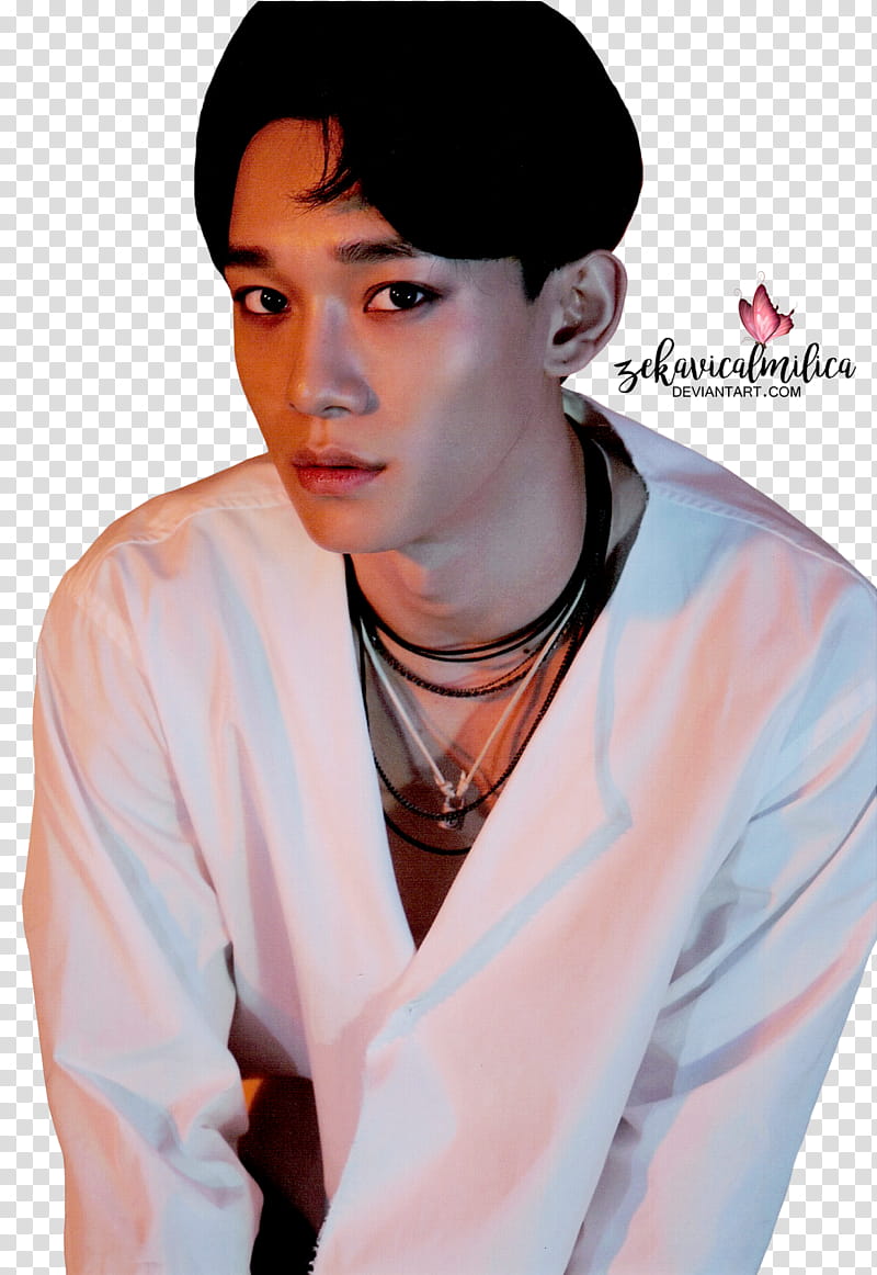 EXO Chen LOTTO, man wearing white top transparent background PNG clipart