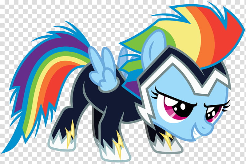 Rainbow Dash Filly in a Zap Costume, multicolored unicorn illustration transparent background PNG clipart