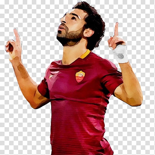 Mohamed Salah, Watercolor, Paint, Wet Ink, Tshirt, Egypt National Football Team, As Roma, Real Madrid CF transparent background PNG clipart