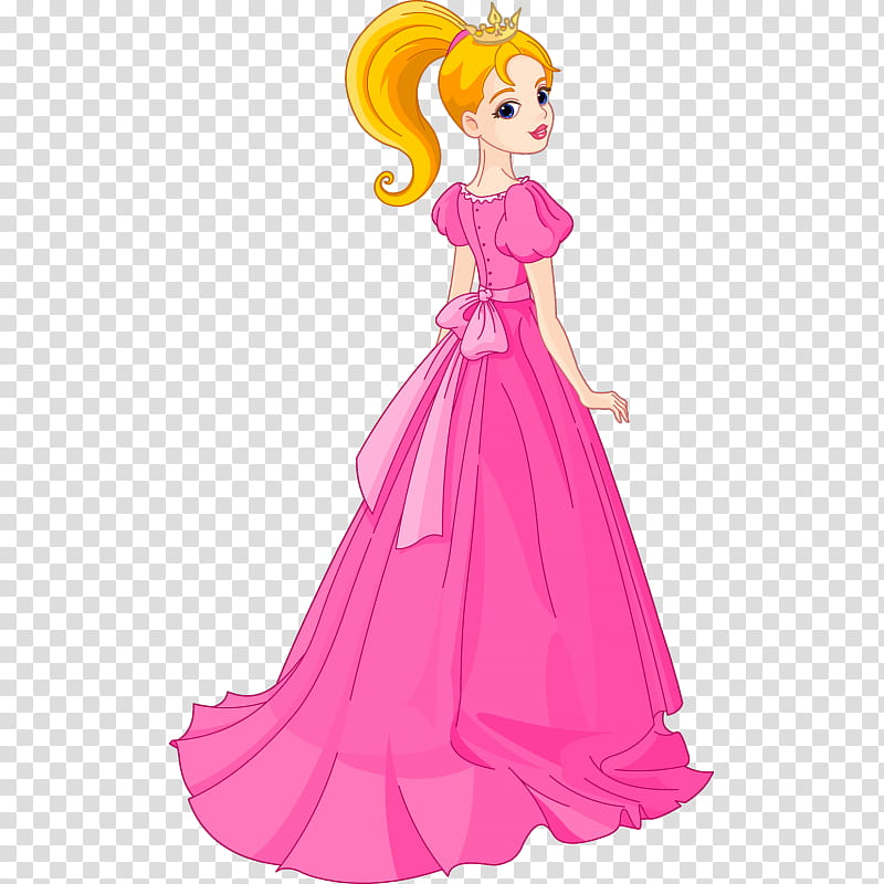 Barbie, Cartoon, Doll, Pink, Gown, Toy, Dress, Costume Design transparent background PNG clipart