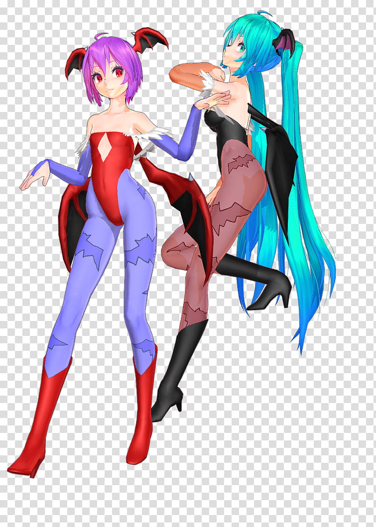 MMD Newcomer: TDA Miku Morrigan/Lilth Cosplay transparent background PNG clipart