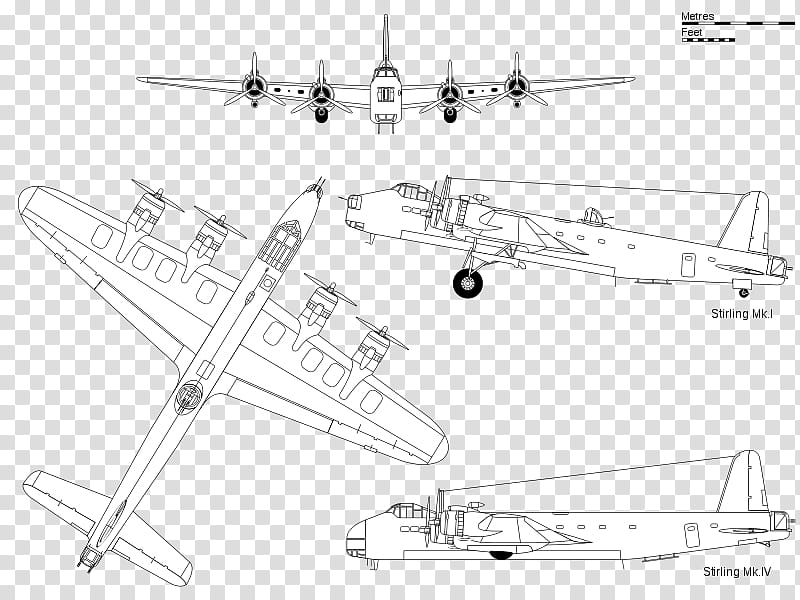 Airplane Drawing, Short Stirling, Heavy Bomber, Consolidated B24 Liberator, World War Ii, Royal Air Force, Raf Bomber Command, United Kingdom transparent background PNG clipart