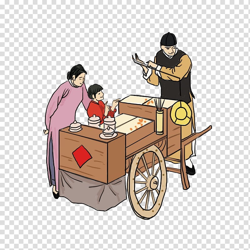 Painting, Anhui Cuisine, Goods, Cart, Cartoon, Vehicle, Table, Furniture transparent background PNG clipart