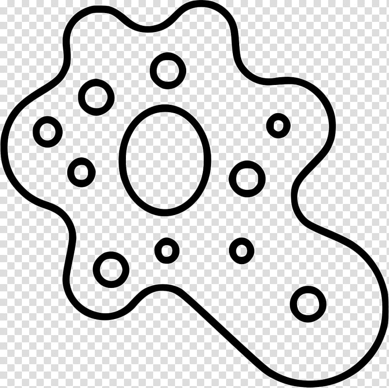Black Line, Amoeba, Microorganism, Bacteria, Drawing, Cell, Pathogen, White transparent background PNG clipart