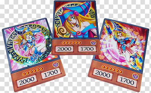 Aesthetic, three Yu-Gi-Oh! Dark Girl Magician monster cards transparent background PNG clipart