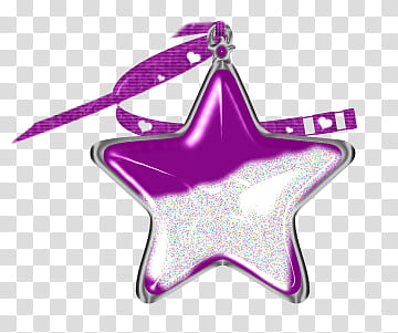 Christmas Star Baubles, purple and silver star decor transparent background PNG clipart