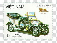 Stamp Car , black and grey  Chinh Vietnam  postage stamp transparent background PNG clipart