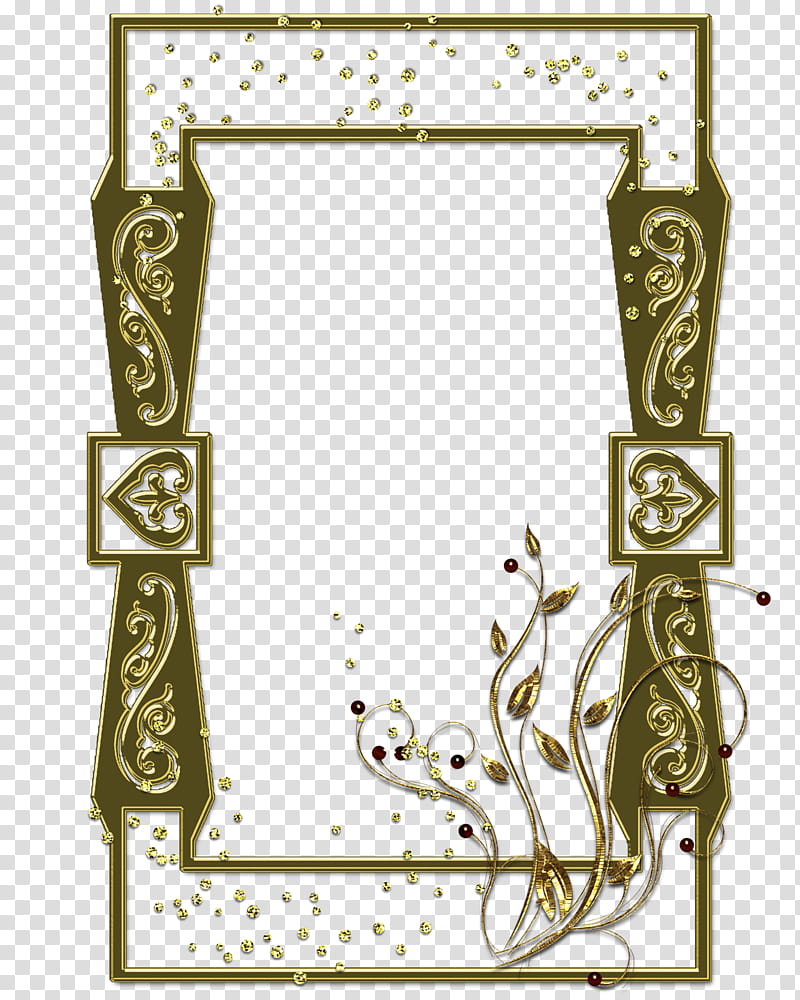 brown floral border art transparent background PNG clipart