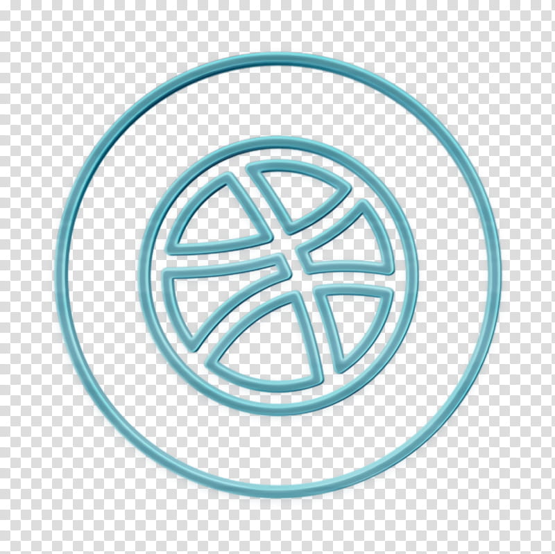 circles icon dribbble icon line icon, Neon Icon, Social Icon, Turquoise, Aqua, Symbol, Rim, Spoke transparent background PNG clipart