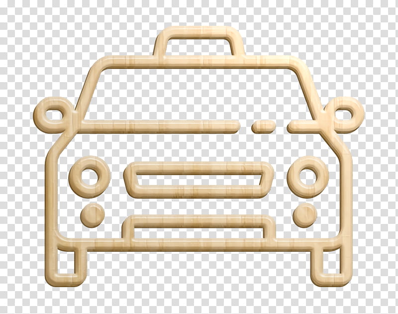 Holiday travelling icon Car icon Taxi icon, Brass, Metal transparent background PNG clipart