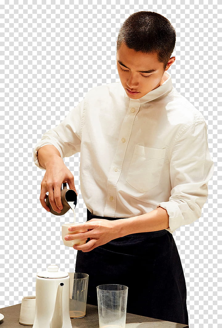 EXO UNIVERSE, man pouring water on cup transparent background PNG clipart