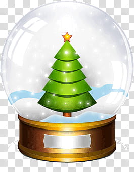 Christmas, green Christmas tree water globe transparent background PNG clipart