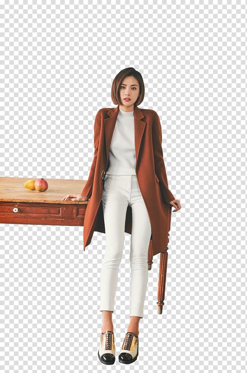 NANA, woman wearing brown coat transparent background PNG clipart