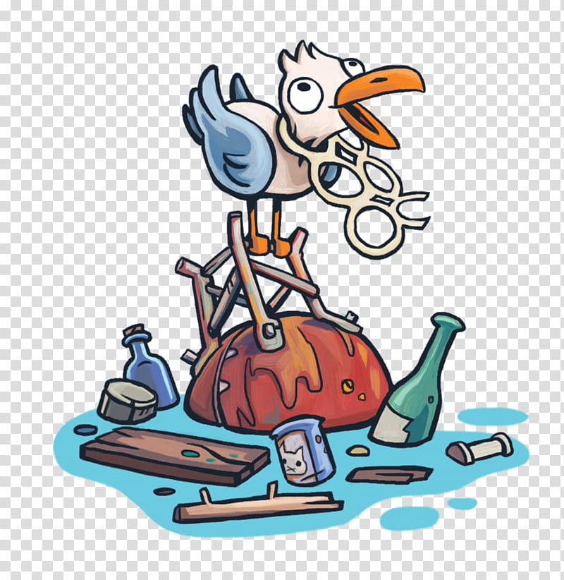 Cartoon Bird, Drawing, Waste, Flotsam, Great Pacific Garbage Patch