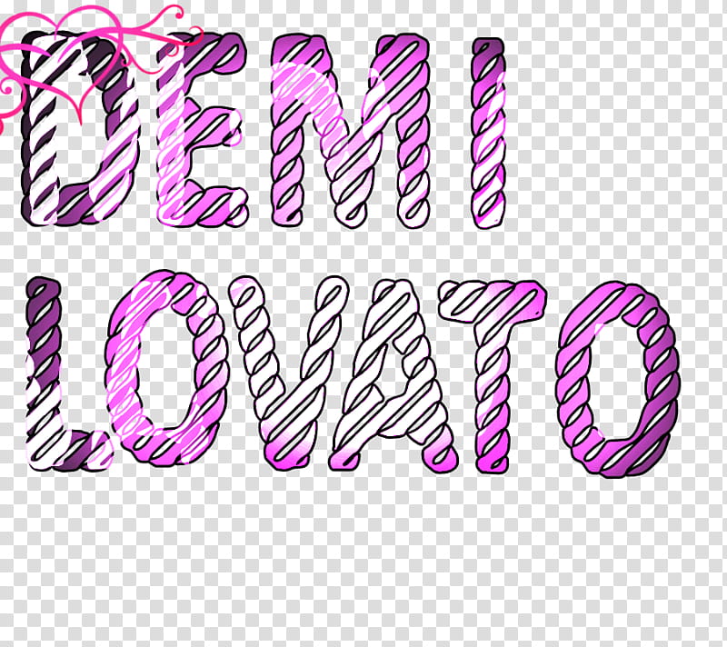 Demi Lovato text, pink and white Demi Lovato text transparent background PNG clipart