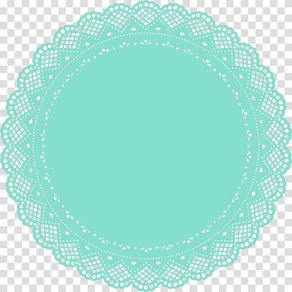 Doily, teal transparent background PNG clipart