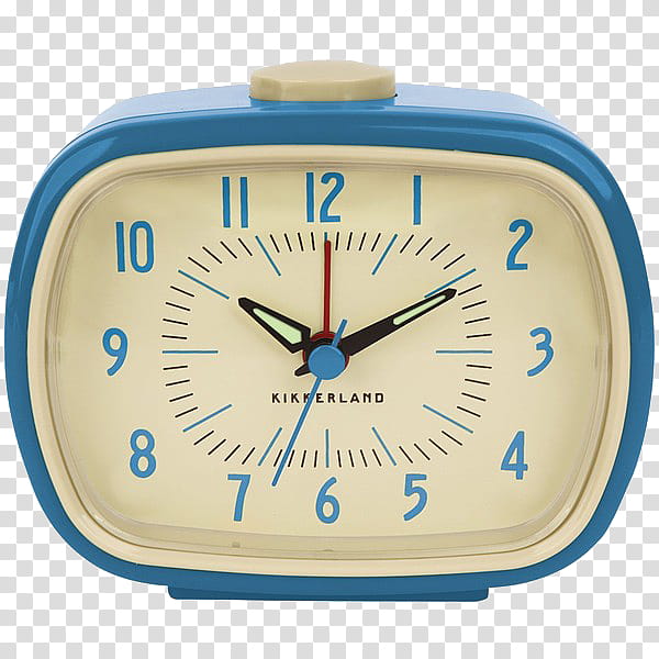 AESTHETIC, oval white and blue analog alarm clock transparent background PNG clipart