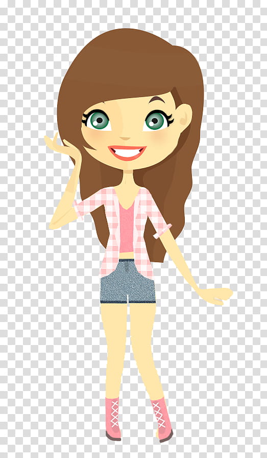 brown haired girl character illustration transparent background PNG clipart