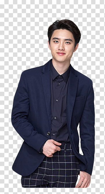 Exo Man In Blue Suit Jacket Transparent Background Png Clipart Hiclipart