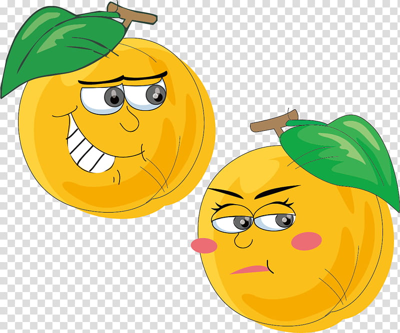 Emoticon Smile, Fruit, Cartoon, Peach, Armenian Plum, Animation, Smiley, Yellow transparent background PNG clipart