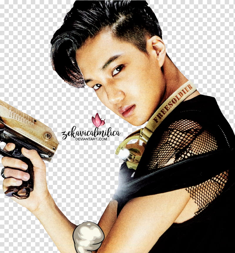 EXO Kai The Power Of Music, man holding semi-automatic pistol transparent background PNG clipart