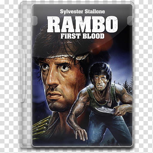 Movie Icon Mega , First Blood, Rambo First Blood DVD case transparent background PNG clipart