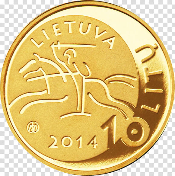 Cartoon Gold Medal, Lithuania, Lithuanian Litas, Coin, Gold Coin, Proof Coinage, 10 Euro Note, Silver transparent background PNG clipart