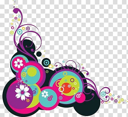 multicolored floral cli art transparent background PNG clipart