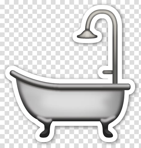 EMOJI STICKER , bathtub with shower emoji transparent background PNG clipart