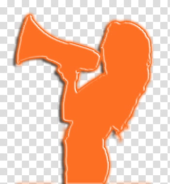 Cher Lloyd, orange woman holding megaphone silhouette transparent background PNG clipart