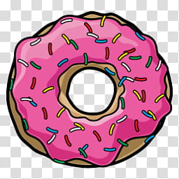 donut with pink cream and assorted-colored sprinkle illustration transparent background PNG clipart