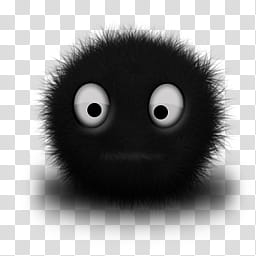 Blackate, black fur ball creature transparent background PNG clipart