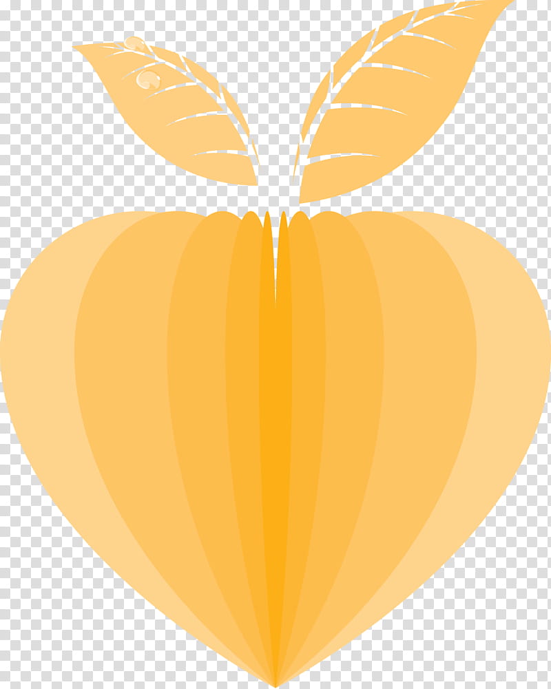 Drawing Heart, Carambola, Orange, Leaf, Yellow, Fruit, Plant, Peach transparent background PNG clipart