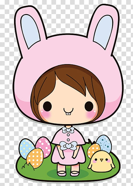 Pascua Easter, girl in rabbit costume illustration transparent background PNG clipart