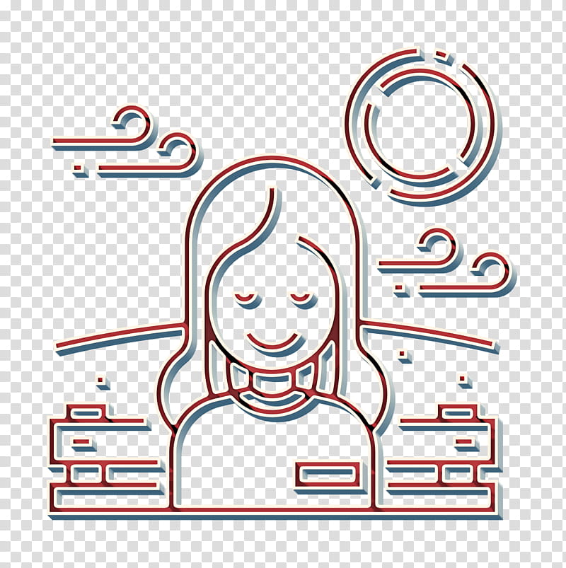 atmosphere icon calm icon casual icon, Lifestyle Icon, Head, Line, Text, Cartoon, Line Art, Graphic Design transparent background PNG clipart