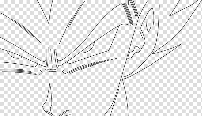 Such an amazing power Vegeta Lineart transparent background PNG clipart