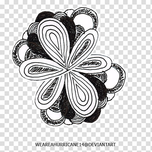 Doodle Jumbo, white and black petaled flower illustration transparent background PNG clipart