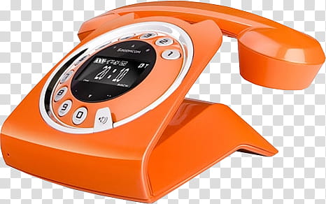 Untitled, orange digital rotary phone transparent background PNG clipart