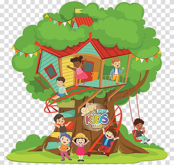 Cartoon Kids, Tree House, Child, Cartoon, Playset, Recreation, Toy transparent background PNG clipart